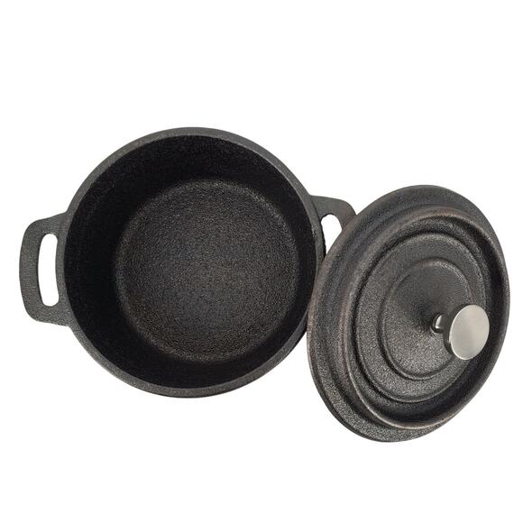 Sedona Kitchen 2pc Seasoned Cast Iron Mini Dutch Oven Round Mini Cocotte New - Picture 2 of 8